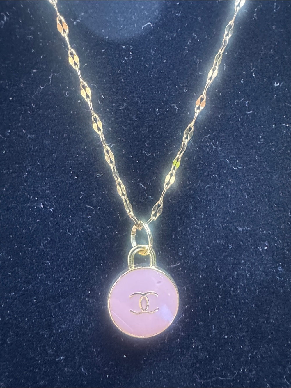 Necklace  Gold-Tone Necklace with Medal Pendant